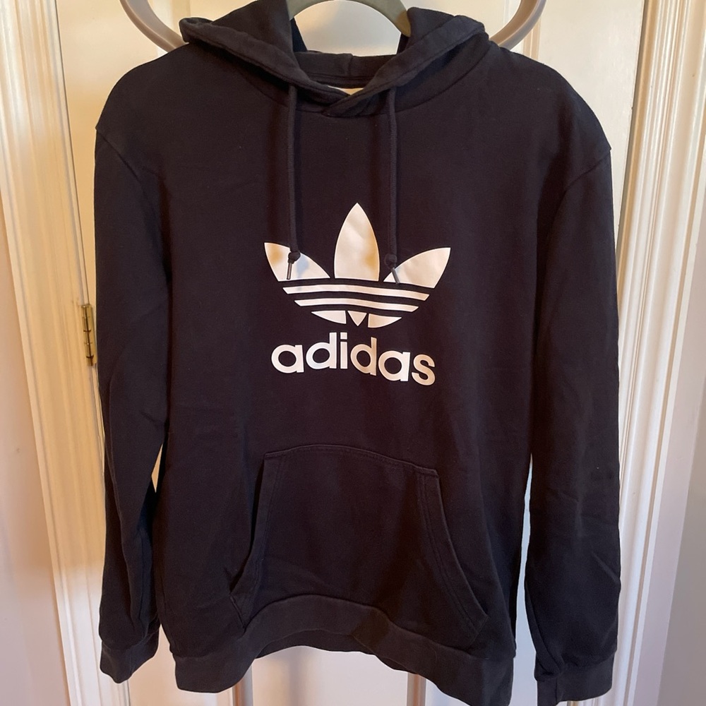 Adidas Black Hoodie with White Logo